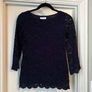 Charter Club Lace Top Navy Blue Size PP
